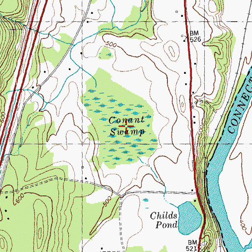 Topographic Map of Conant Swamp, VT