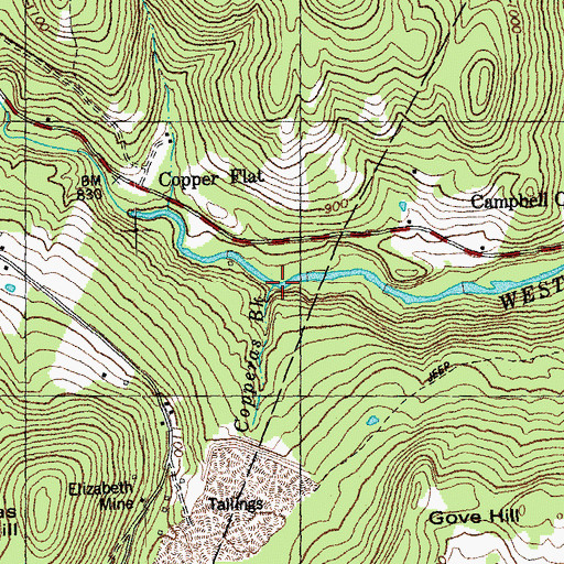 Topographic Map of Copperas Brook, VT