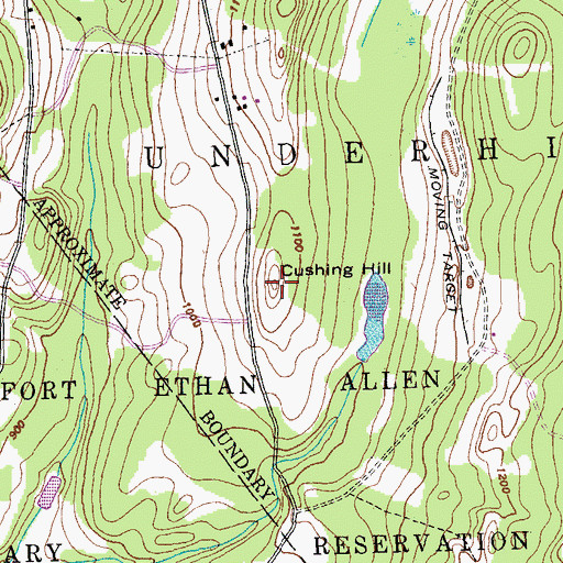 Topographic Map of Cushing Hill, VT