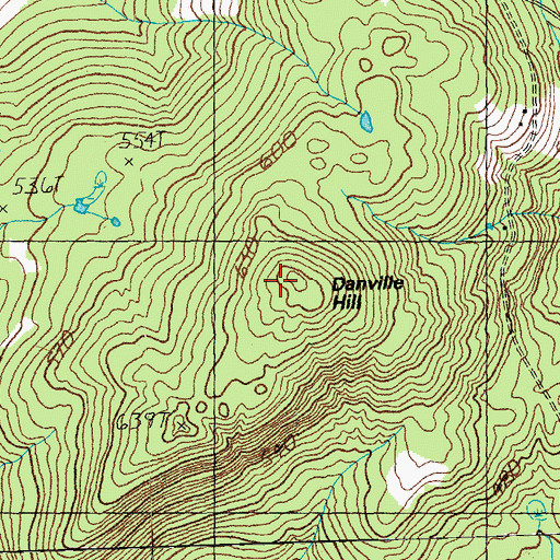 Topographic Map of Danville Hill, VT