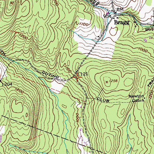 Topographic Map of Dartmouth Outing Club Trail, VT