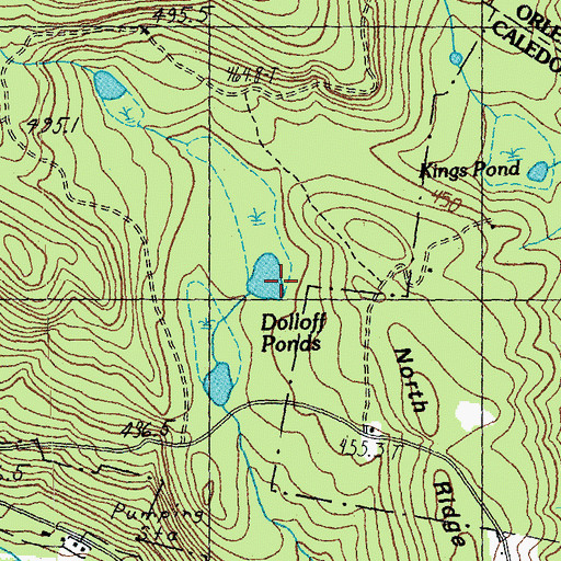 Topographic Map of Dolloff Ponds, VT