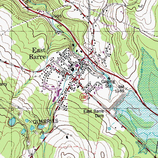 Topographic Map of East Barre, VT