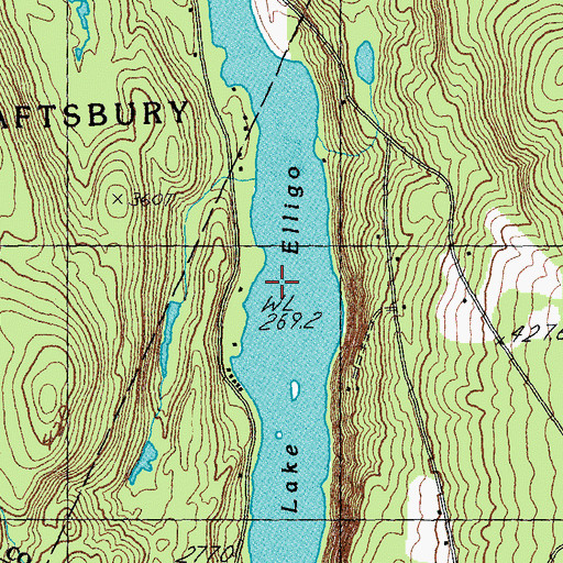 Topographic Map of Lake Elligo, VT