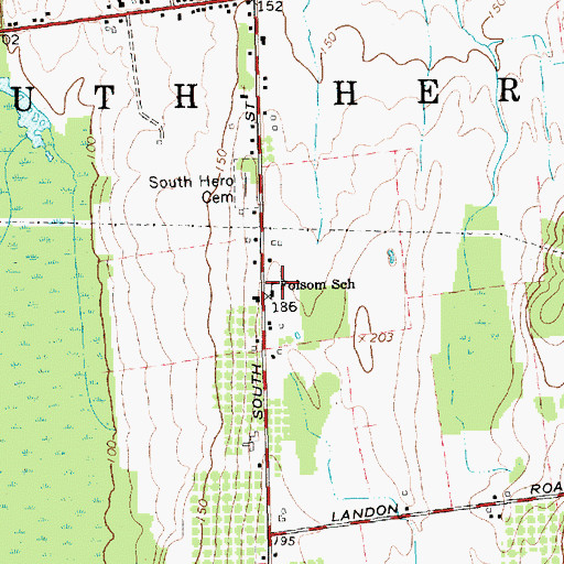 Topographic Map of Folsom Educational and Community Center, VT