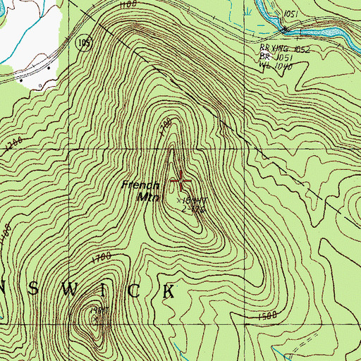 Topographic Map of French Mountain, VT