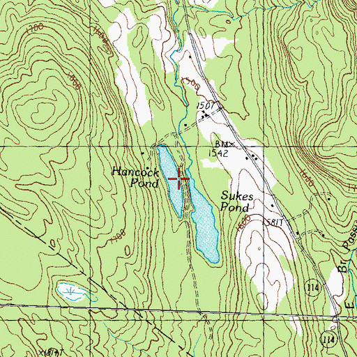 Topographic Map of Hancock Pond, VT