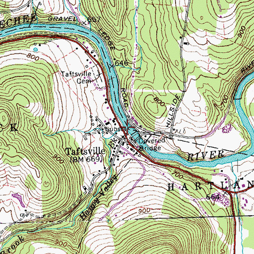 Topographic Map of Happy Valley Brook, VT
