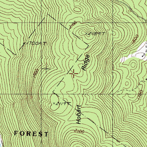 Topographic Map of Hobart Ridge, VT