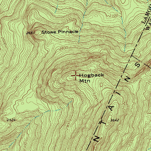 Topographic Map of Hogback Mountain, VT