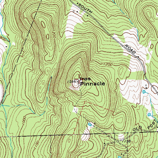 Topographic Map of Iras Pinnacle, VT