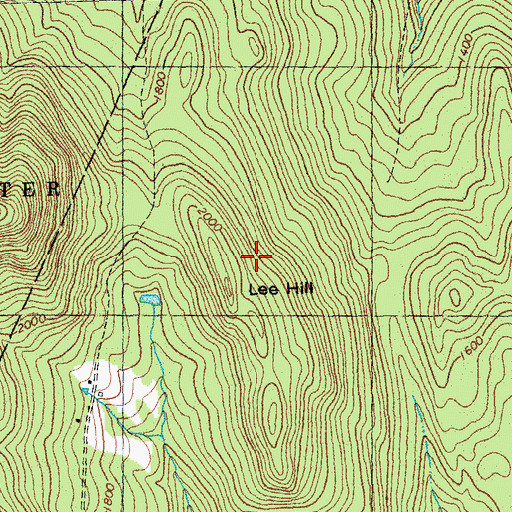 Topographic Map of Lee Hill, VT