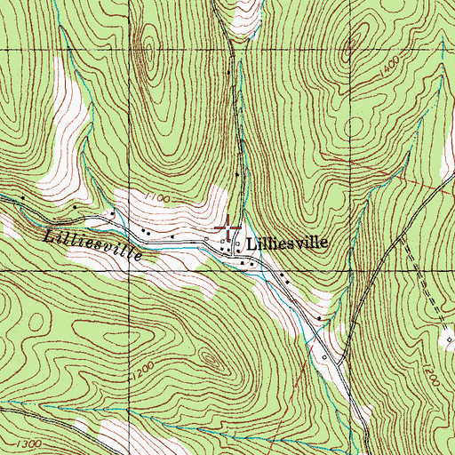 Topographic Map of Lilliesville, VT
