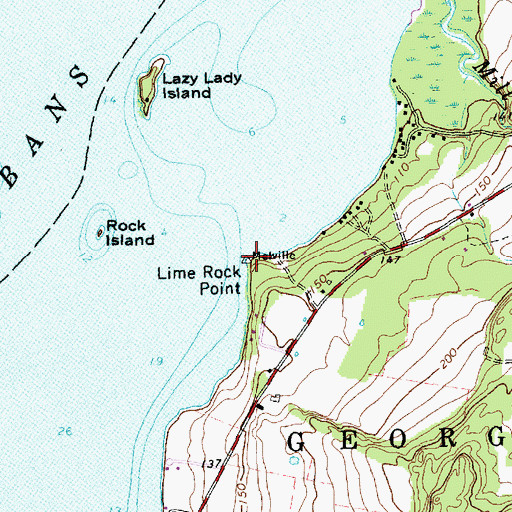Topographic Map of Lime Rock Point, VT