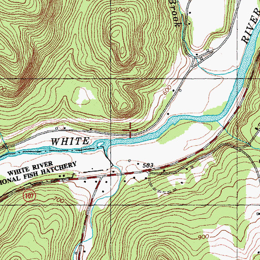 Topographic Map of Locust Creek, VT