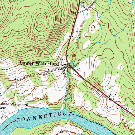 Topographic Map of Lower Waterford, VT