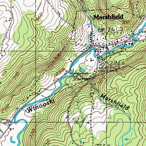 Topographic Map of Marshfield Brook, VT