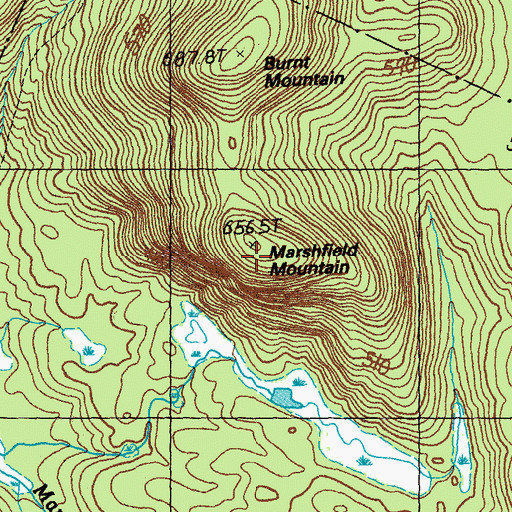 Topographic Map of Marshfield Mountain, VT