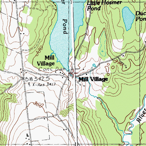 Topographic Map of Mill Village, VT