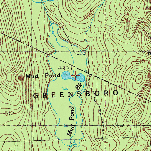 Topographic Map of Mud Pond, VT