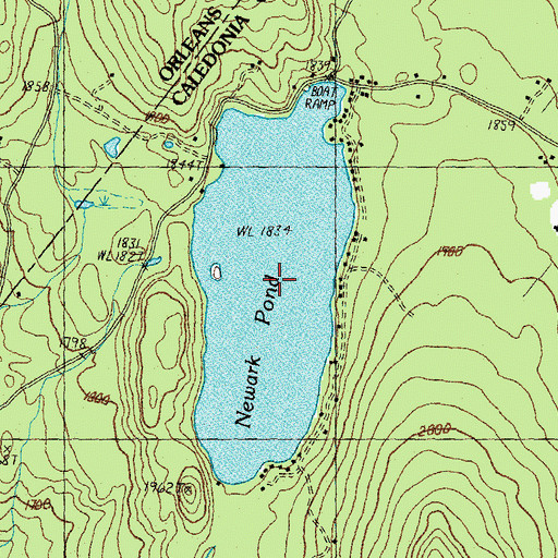 Topographic Map of Newark Pond, VT