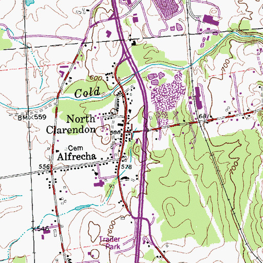 Topographic Map of North Clarendon, VT