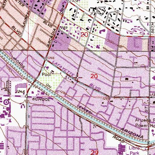Topographic Map of Hopi Elementary School, AZ