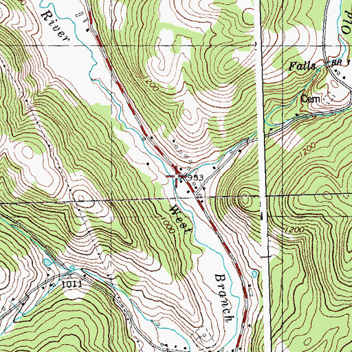 Topographic Map of Old City Brook, VT