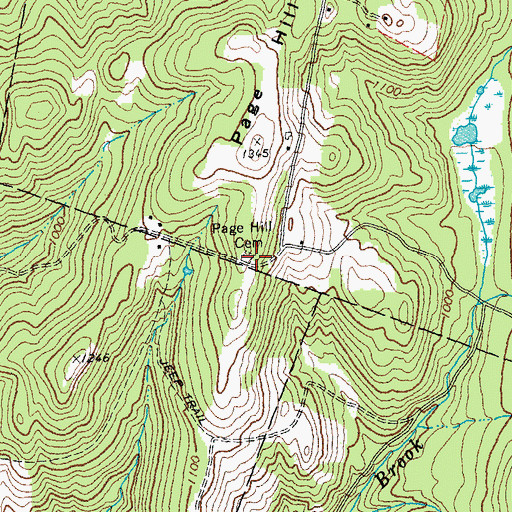 Topographic Map of Page Hill Cemetery, VT