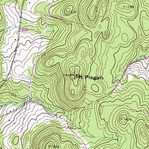 Topographic Map of Mount Pisgah, VT