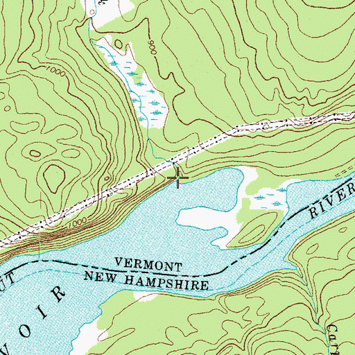 Topographic Map of Roaring Brook, VT