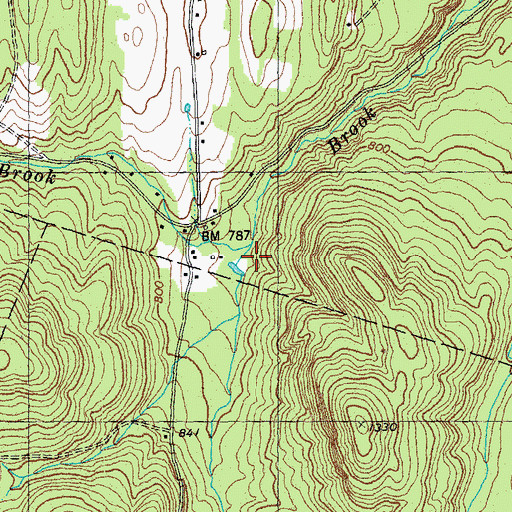 Topographic Map of Rowell Brook, VT