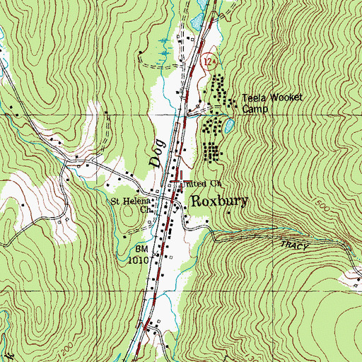 Topographic Map of Roxbury, VT