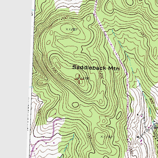 Topographic Map of Saddleback Mountain, VT