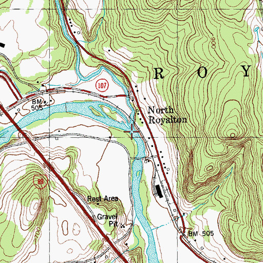 Topographic Map of Second Branch White River, VT
