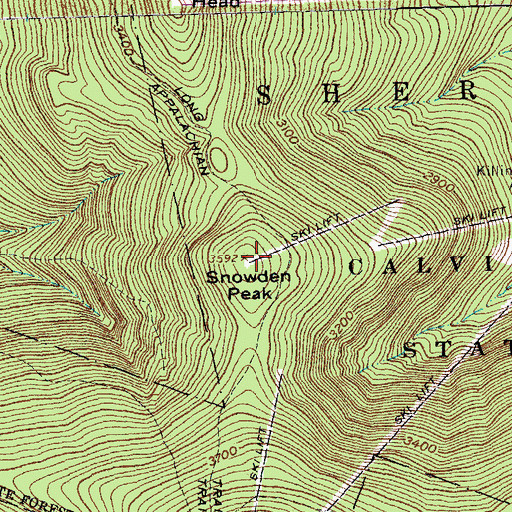 Topographic Map of Snowden Peak, VT