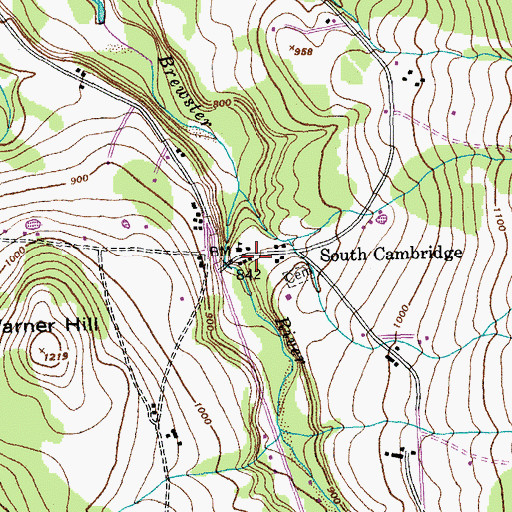 Topographic Map of South Cambridge, VT