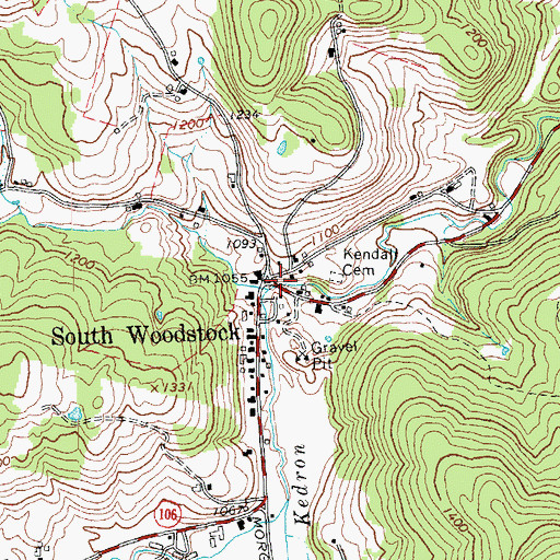 Topographic Map of South Woodstock, VT