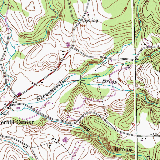 Topographic Map of Stevensville Brook, VT