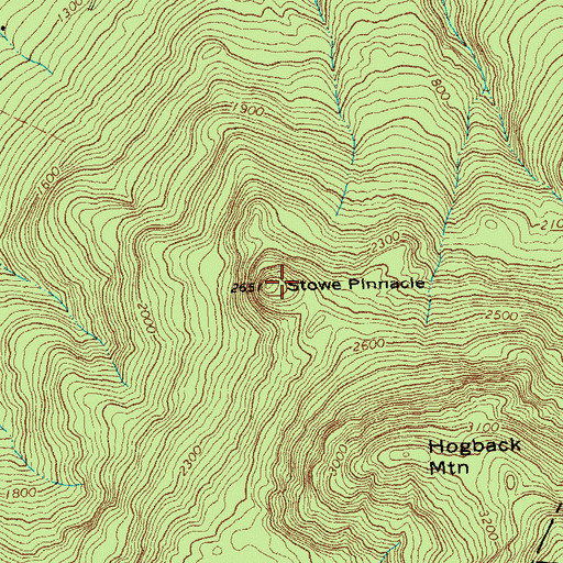 Topographic Map of Stowe Pinnacle, VT