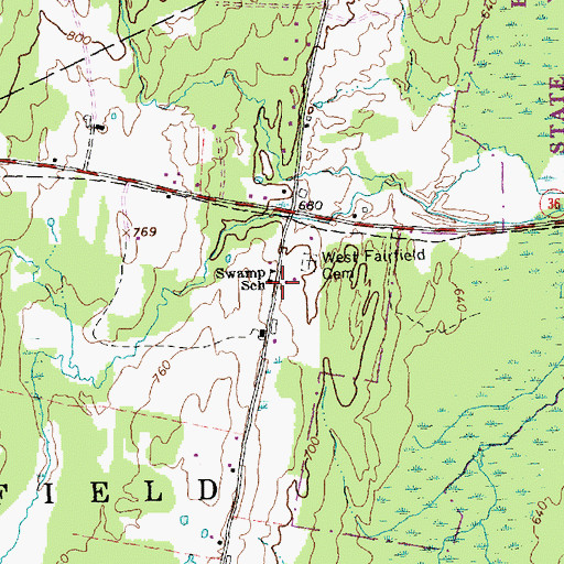 Topographic Map of Swamp School, VT