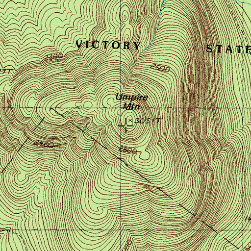 Topographic Map of Umpire Mountain, VT