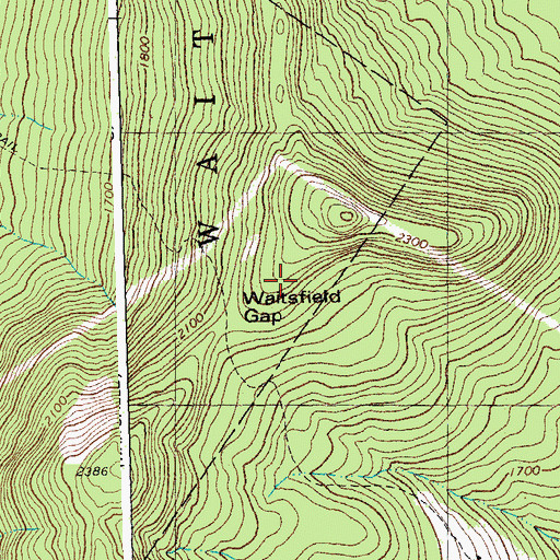 Topographic Map of Waitsfield Gap, VT
