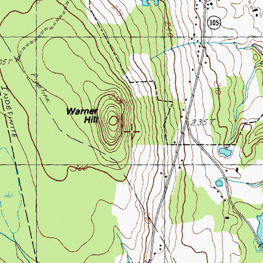 Topographic Map of Warner Hill, VT