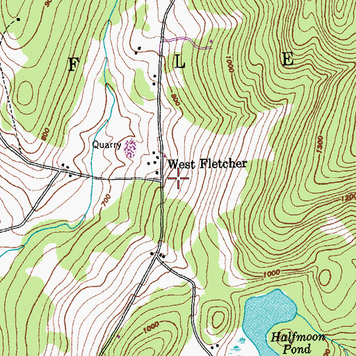Topographic Map of West Fletcher, VT