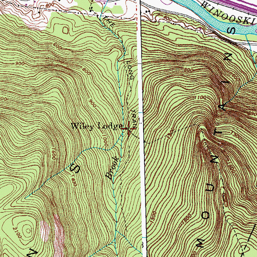 Topographic Map of Wiley Lodge, VT