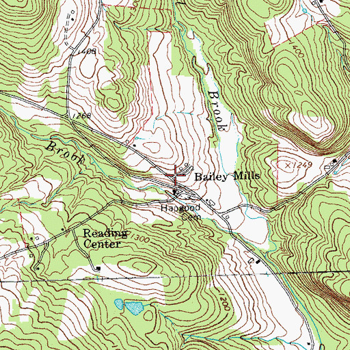 Topographic Map of Bailey Mills, VT