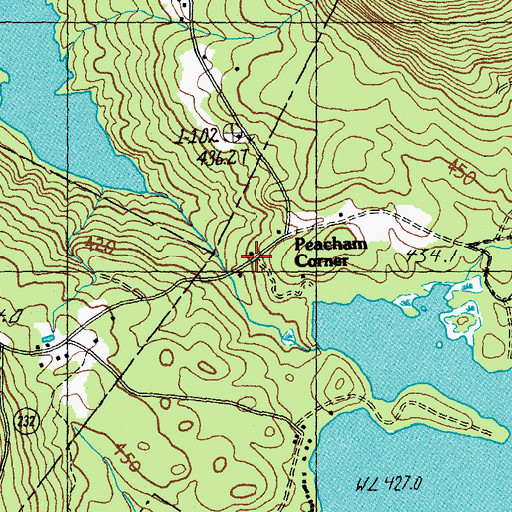Topographic Map of Peacham Corner, VT