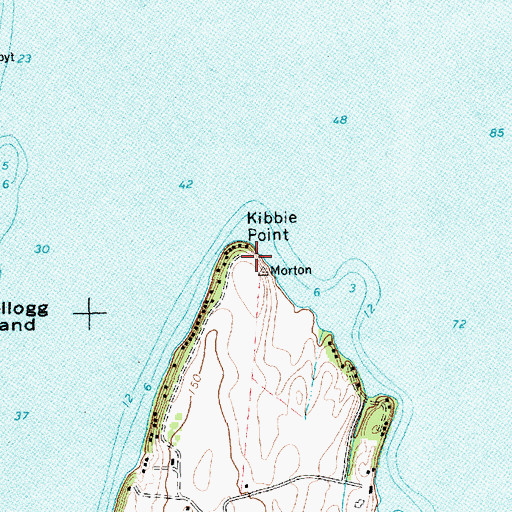 Topographic Map of Kibbe Point, VT