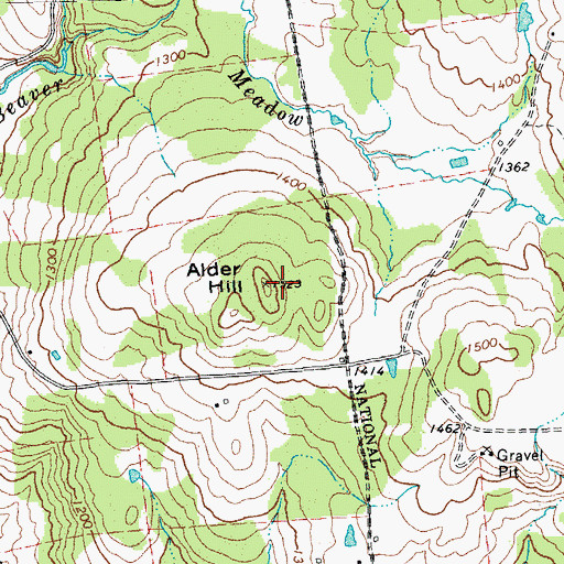 Topographic Map of Alder Hill, VT